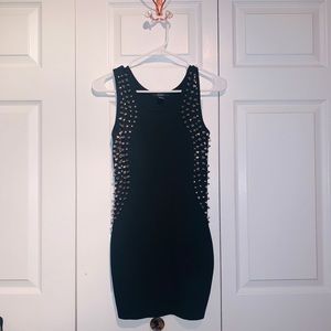 Studded Black Mini Dress